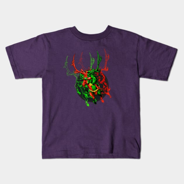 3-D Deer - 2 Kids T-Shirt by ThirteenthFloor